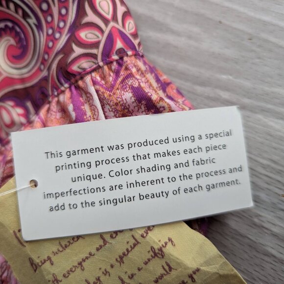 One World Live and Let Live Vibrant Paisley Dress  Purple & Pink Size Large NWT - Picture 5 of 16